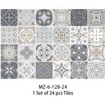 Autocollants carrelage salle de bain et cuisine 24 pi�ces 15x15 cm d�coration murale adh�sive en pvc ...