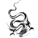 Autocollant graphique en vinyle pour capot de voiture, autocollant dragon noir r�fl�chissant pour sports ...