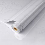 Autocollants pour meubles en marbre 80 cm x 500 cm, papier peint autocollant blanc cass�, film autocollant ...
