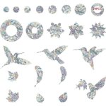 Autocollant oiseau oiseaux collision anti - collision autocollants de fen�tre protection de porte en ...