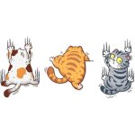 Autocollants de voiture chat dr�le, dessin anim� 3d animaux chat chaton autocollants bricolage voiture ...