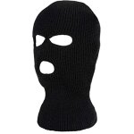 Automne et hiver couleur unie thermique trois trous masque tricot ski quitation sports de plein air ...