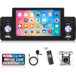 Autoradio 1 din avec bluetooth, 5 pouces ecran radio voiture support d'�cran r�cepteur mp5 lien miroir, ...