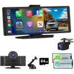 Autoradio 1 din sans fil apple carplay android auto �cran 10. 26 pouces 4k / 1080p cam�ra double junsun ...