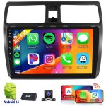 Autoradio 10 pouces pour suzuki swift iii 2005 - 2010 android 14 gps carplay navi bt - 2 + 64g dab + ...
