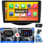 Autoradio 9 pouces android 15 gps rds pour toyota aygo citro�n c1 / peugeot 108 4 + 64g dab cam