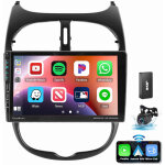 Autoradio android 14 gps rds bt swc pour peugeot 206 206cc 206 sw type - c usb 2 + 64g dab cam