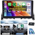Autoradio android 15 carplay gps pour mercedes benz classe c w204 s204 2006 - 2011 4 + 64g dab