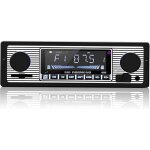 Autoradio bluetooth, vintage poste radio voiture bluetooth 4x60w lecteur mp3 avec tlcommande supporte ...