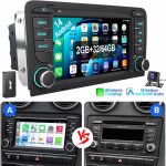 Autoradio carplay android 14, bt, rds, gps, pour audi a3 8p (2003 - 2013), s3 rs3 8v 2 + 32g cam dab