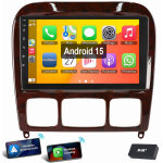 Autoradio carplay android 15 pour mercedes - benz classe s / cl w220 w215 1 + 32g dab