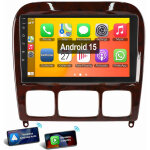 Autoradio carplay android 15 pour mercedes - benz classe s / cl w220 w215 4 + 64g