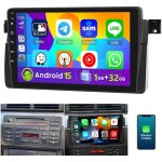 Autoradio dab + (en option) android 15 apple carplay pour bmw s�rie 3 e46 m3 rover 75 mgzt gps navi rds ...