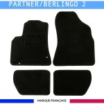 Tapis de voiture - sur mesure pour berlingo 2 / partner tepee (2008 - 2018) - 4 pices - tapis de sol ...
