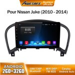 Awesafe autoradio android 13 2go + 32go pour nissan juke (2010 - 2014) 9'' �cran tactile avec carplay ...