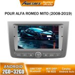Awesafe autoradio android 13 pour alfa romeo mito (2008 - 2019) 2go + 32go avec 7'' �cran tactile carplay ...