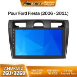 Awesafe autoradio android 13 pour ford fiesta (2006 - 2011) 2go + 32go avec 9'' �cran tactile carplay ...