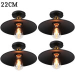 Axhup - 22cm plafonnier vintage rtro e27 lustre suspension luminaire pour chambre escalier salon noir ...