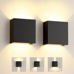 Axhup 2pcs applique murale exterieur interieur led, lampe murale 6w moderne noir ip65 lampe luminaire ...