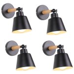 Axhup - lot de 4 moderne applique murale int�rieur cage en m�tal e27 plafonnier en m�tal design macaron ...