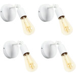 Applique murale int�rieur design r�tro e27 40w blanc 4pcs
