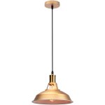 Suspension filaire en mtal e27 lustre plafonnier vintage rtro 27cm x 12, 5cm dor et blanc 1pcs