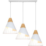 Axhup ? suspension luminaire 3 lumi�res en barre ? plafonnier en bois et m�tal ? longueur 50cm ? douille ...