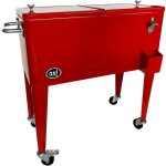 Axi - retro cooler rouge r�frig�rateur de boissons mobile pour l'ext�rieur / le jardin glaci�re 76 litre ...