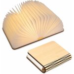 Ulisem led livre lampe en bois, livre lampe pliante et magntique, led lampe de papier rechargeable par ...