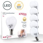 B. k. licht - lot de 5 ampoules led e14 sph�rique 5w 470 lumens eq 35w temp�rature de couleur: blanc ...
