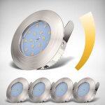 B. k. licht - lot de 5 spots led encastrables ip44 ultra - plat dimmable sp�ciale salle de bain platine ...