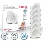 B. k. licht - lot de 6 spots led encastrables orientables ip65 ? salle de bain ? blanc chaud 3000k ? ... B. k. licht - lot de 6 spots led encastrables orientables ip65 ? salle de bain ? blanc chaud 3000k ? ...