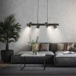 B. k. licht - briloner duta suspension luminaire, orientable, douille gu10,  4 ampoules, noir bois, ...