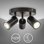 B. k. licht - i plafonier 3 spots i spots pivotants & orientables i gu10 i noir - mat i livr� sans ampoules ...