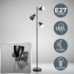 B. k. licht - lampadaire design led m�tal lampe retro sur pied orientable noir 230v