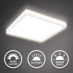 B. k. licht - panel led ultra plat, 18w, 2400lm, lumire blanche neutre 4000k, clairage plafond, lumire ...