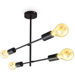 B. k. licht - plafonnier design r�tro vintage, pivotant, e27, m�tal noir mat, �clairage plafond industrie ...