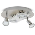 B. k. licht - plafonnier led rond m�tal verre luminaire plafond salon 4 spots gu10