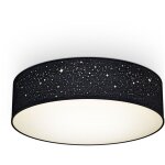 B. k. licht - plafonnier tissu noir avec d�cor �toile, �clairage plafond chambre, salon, salle � manger, ...