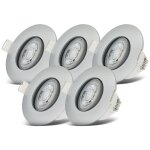 B. k. licht - set de 5 spots led encastrables 230v, spot led orientable pour salle de bain ip65, spots ...