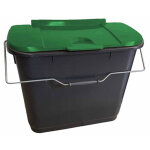 Bac � d�chet ou seau � compost 50 litres - couvercle vert - 222007gvs