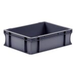 Bac palettisable norme europe - 400 x 300 x 120 mm - 9 litres - gris acier novap 5101841