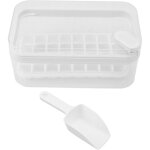 Bac � gla�ons plastique 32 cases avec couvercle, pelle et bac de rangement - d�moulage facile - blanc ...