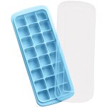 Bac � gla�ons en silicone � 24 compartiments avec couvercle, bac � gla�ons carr� facile � d�mouler, empilable, ...