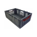 Bac de manutention ajoure pliant 60 x 40 cms - h 22 cm - 40l gris