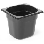 Bac polycarbonate noir gn 1 / 6 hauteur 100 mm hendi 862728