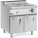 Bain - marie 6 000 w 2 x gn 1 / 2 2 x gn 1 / 3 robinet meuble bas (80 x 73 cm) acier inoxydable