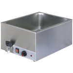 Bain - marie �lectrique de table avec robinet de vidange, 1 cuve gn 1 / 1 h 150 mm - mastro