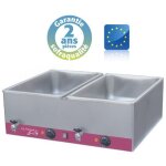 Bain - marie gn 2 / 1 avec vidange - gamme cbs - 2x 21 l - sofraca