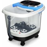 Costway - bain de pied 15l avec ecran led, 6 rouleau de massage spa de pied � roulettes chaleur automatique ...